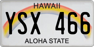 HI license plate YSX466