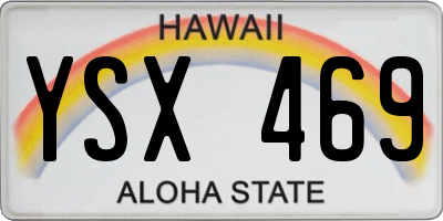 HI license plate YSX469