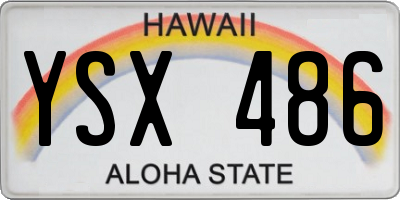 HI license plate YSX486