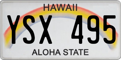 HI license plate YSX495
