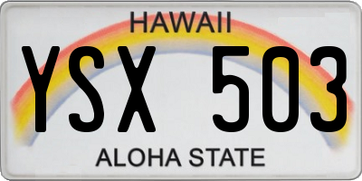 HI license plate YSX503