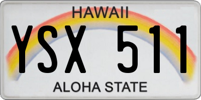 HI license plate YSX511