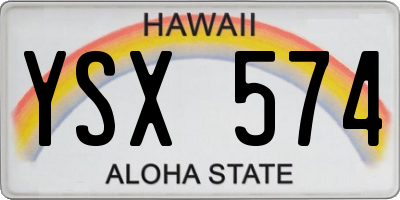 HI license plate YSX574