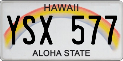 HI license plate YSX577