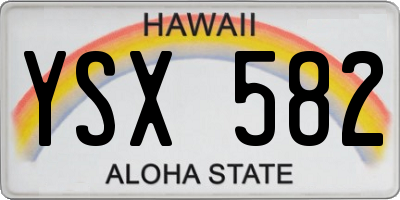 HI license plate YSX582
