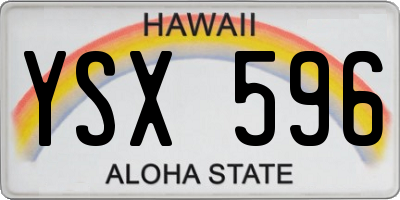 HI license plate YSX596