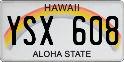 HI license plate YSX608