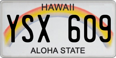 HI license plate YSX609