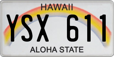 HI license plate YSX611