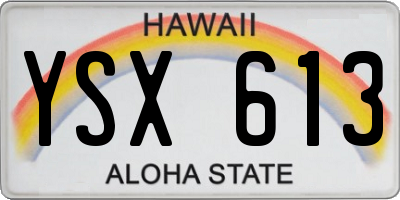 HI license plate YSX613