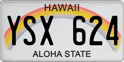 HI license plate YSX624