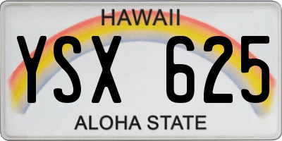 HI license plate YSX625