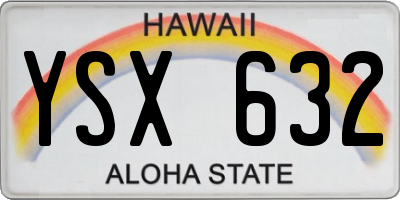 HI license plate YSX632