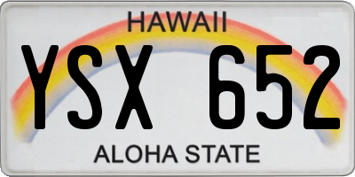 HI license plate YSX652