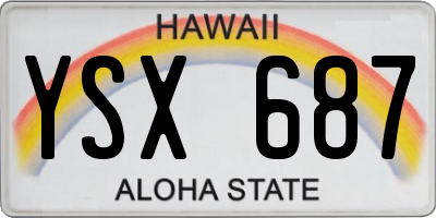 HI license plate YSX687