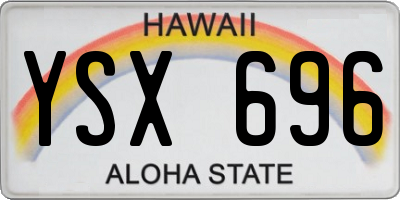 HI license plate YSX696