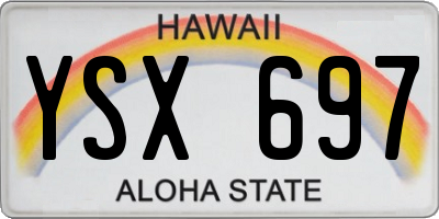 HI license plate YSX697