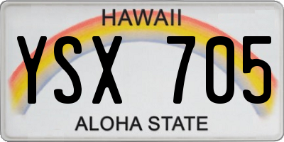 HI license plate YSX705
