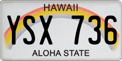 HI license plate YSX736