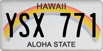 HI license plate YSX771