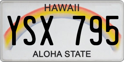 HI license plate YSX795