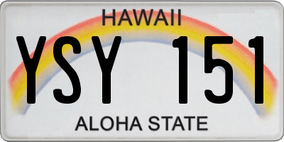 HI license plate YSY151
