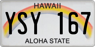 HI license plate YSY167
