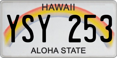 HI license plate YSY253