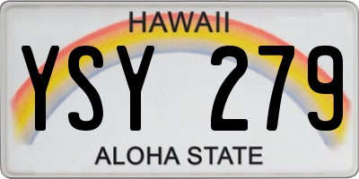 HI license plate YSY279