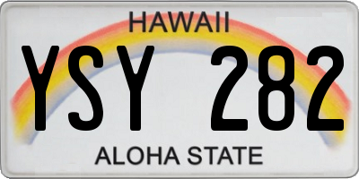 HI license plate YSY282