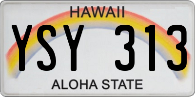 HI license plate YSY313