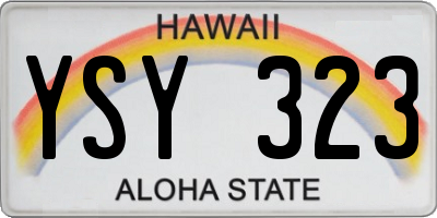 HI license plate YSY323