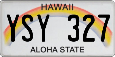 HI license plate YSY327