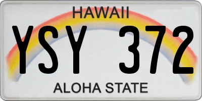 HI license plate YSY372