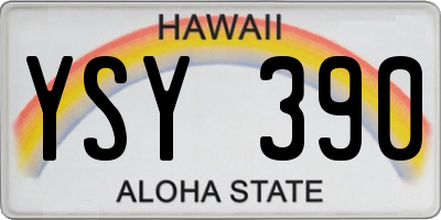 HI license plate YSY390