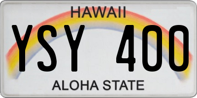 HI license plate YSY400
