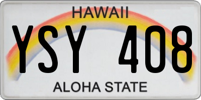 HI license plate YSY408