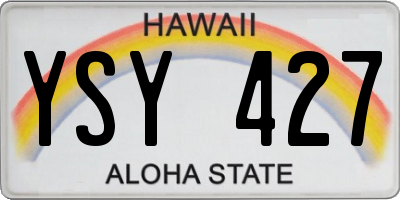 HI license plate YSY427