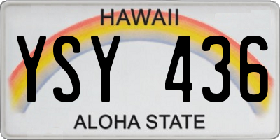 HI license plate YSY436