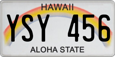 HI license plate YSY456