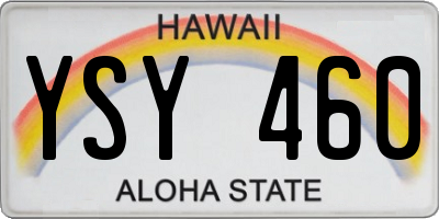 HI license plate YSY460