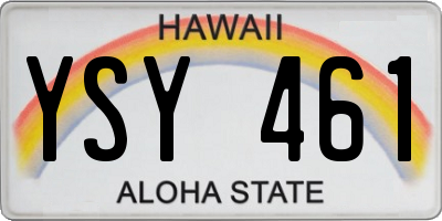 HI license plate YSY461