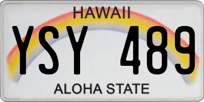 HI license plate YSY489