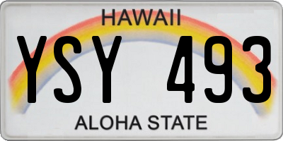 HI license plate YSY493