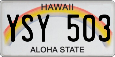HI license plate YSY503