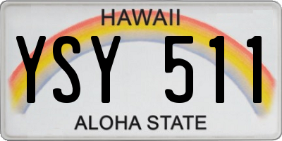 HI license plate YSY511