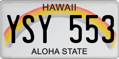 HI license plate YSY553