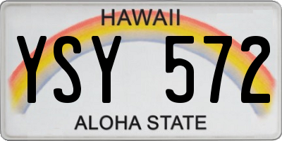 HI license plate YSY572
