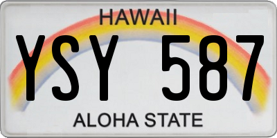 HI license plate YSY587