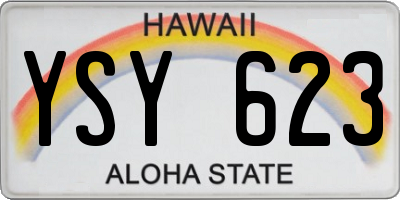 HI license plate YSY623